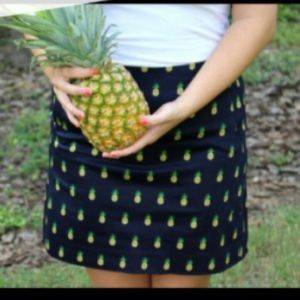 J. Crew Navy Pineapple Mini Skirt